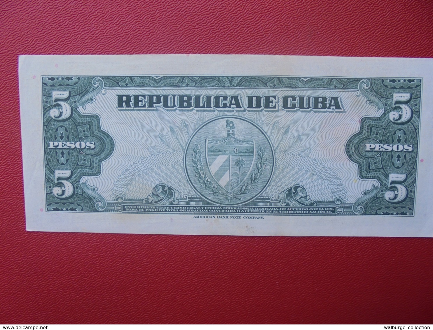 CUBA 5 PESOS 1960 PEU CIRCULER (B.5) - Cuba