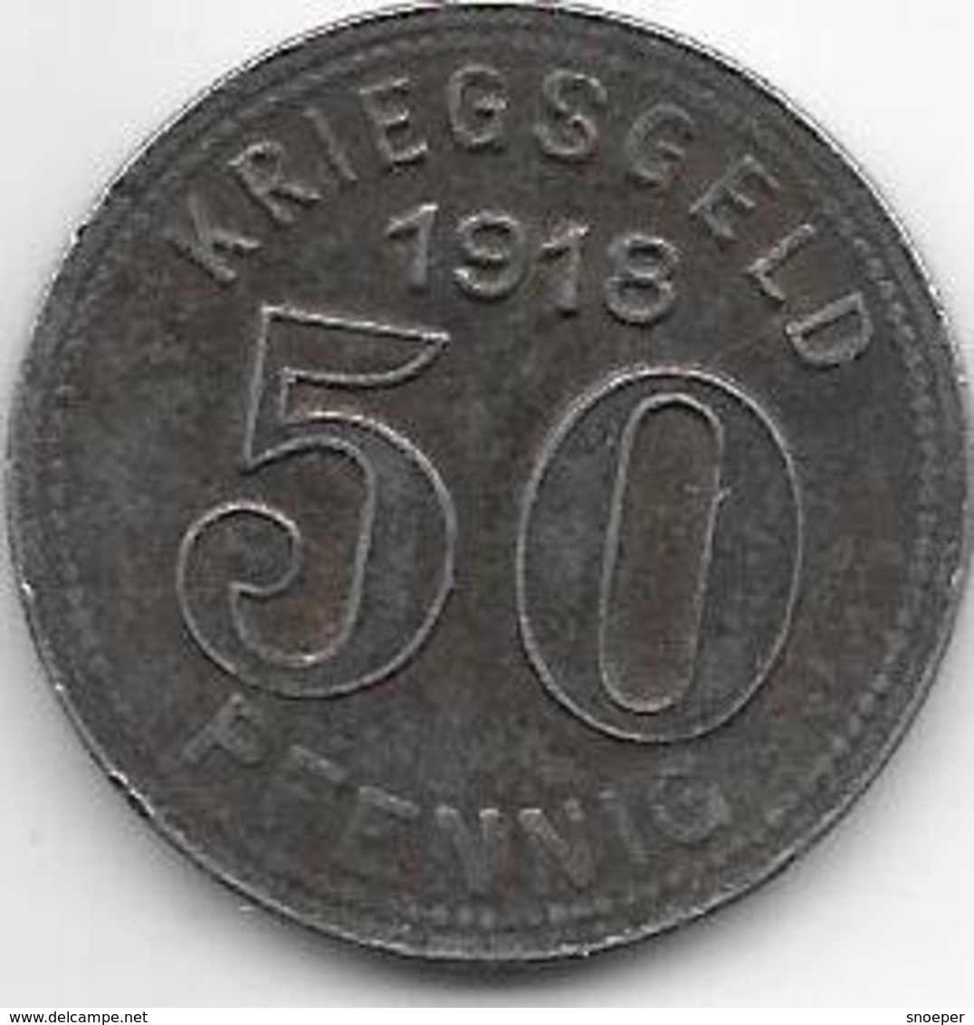 Notgeld Elberfeld 50 Pfennig 1918 Fe  3605.7 / F 111.6A/e - Autres & Non Classés
