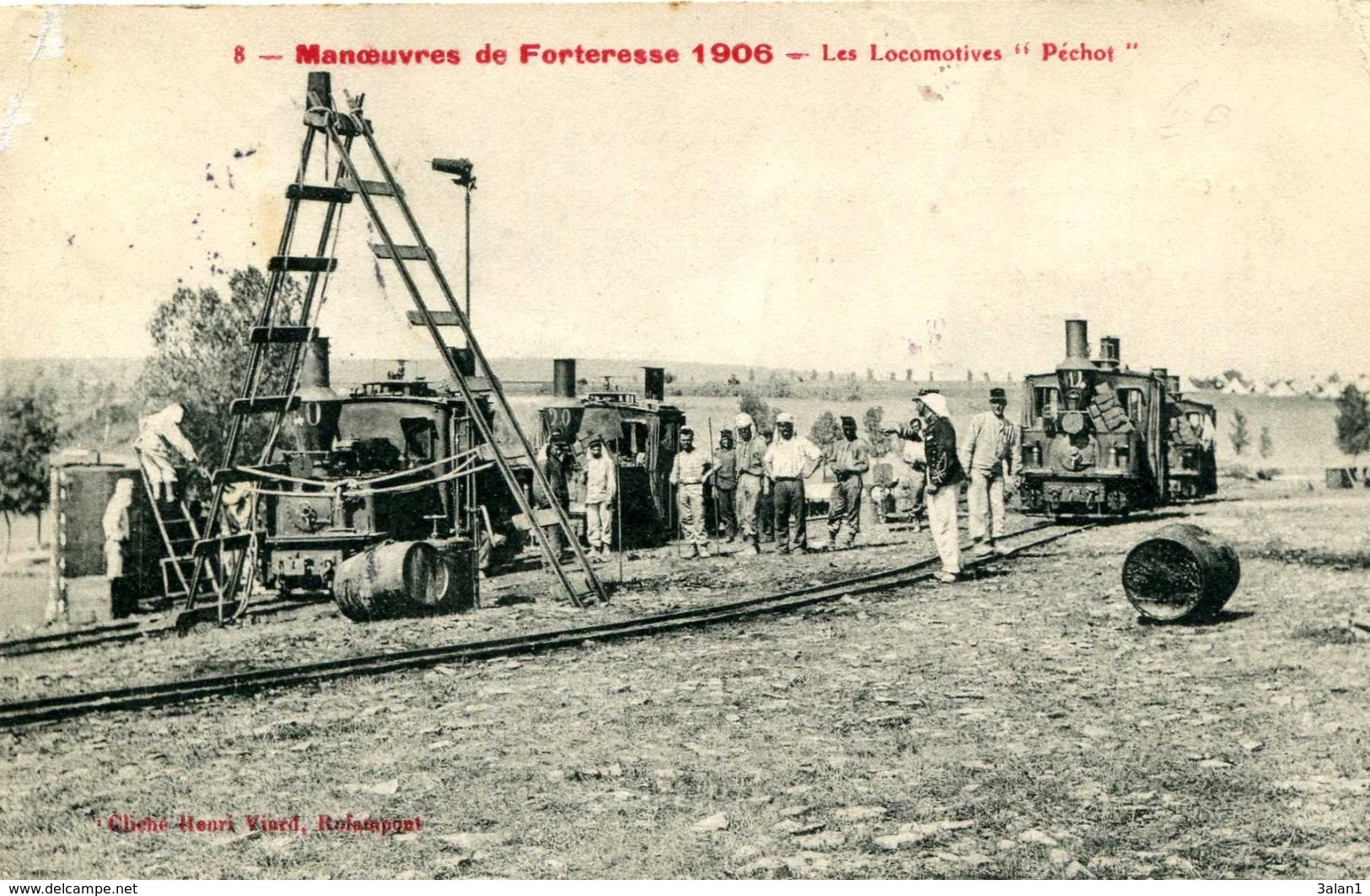 LANGRES  =  Manoeuvres De Forteresse 1906 :  Les Locomotives "Péchot"    902 - Langres