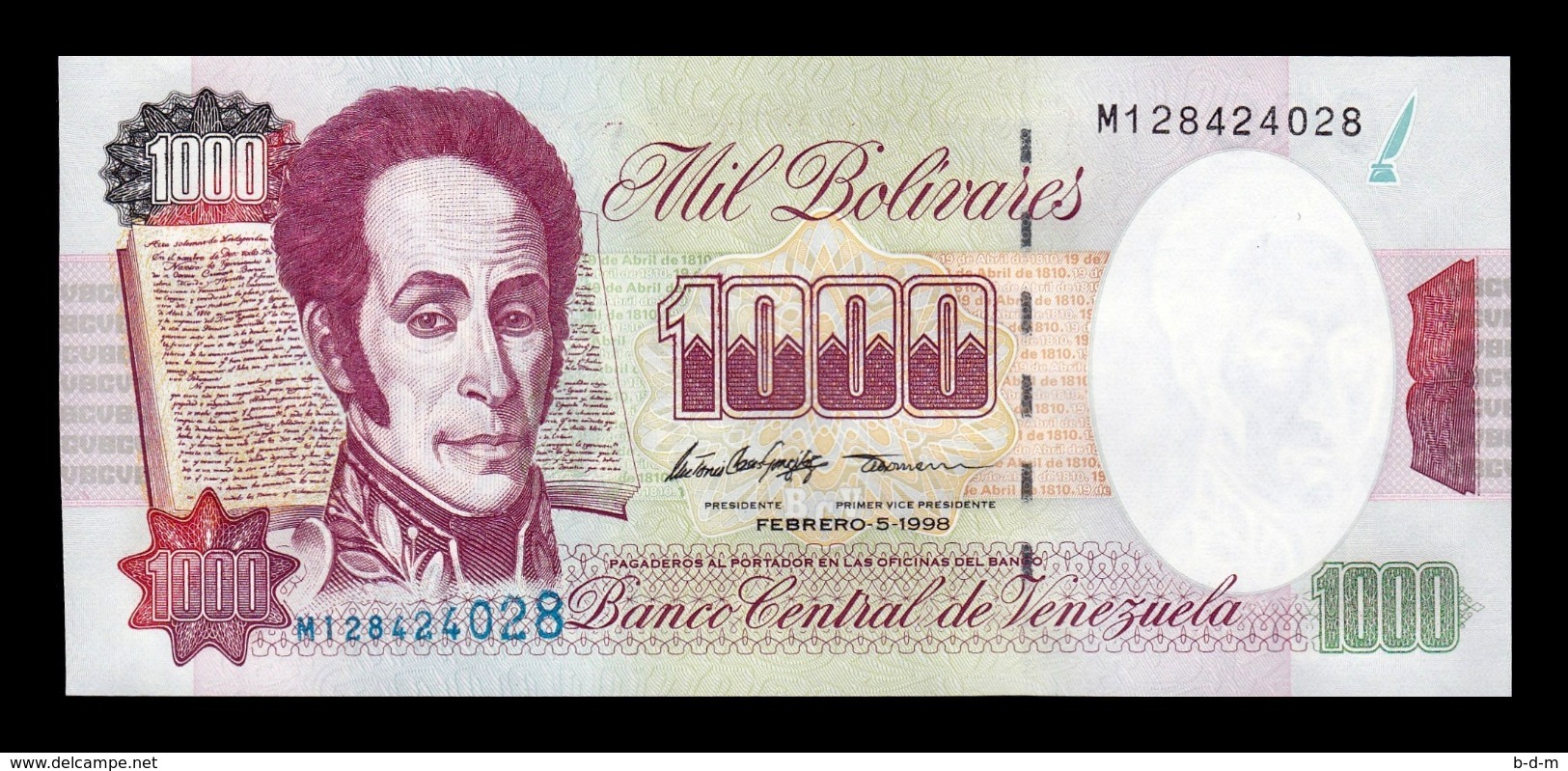 Venezuela 1000 Bolívares 1998 Pick 76c SC UNC - Venezuela