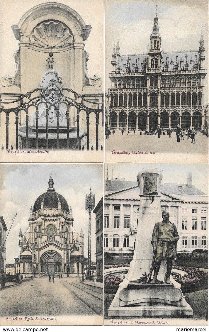 BELGIQUE - BRUXELLES - LOT DE 27 CARTES - Cartes Colorisées - Toutes Les Cartes Sont Scannées - 5 - 99 Cartes