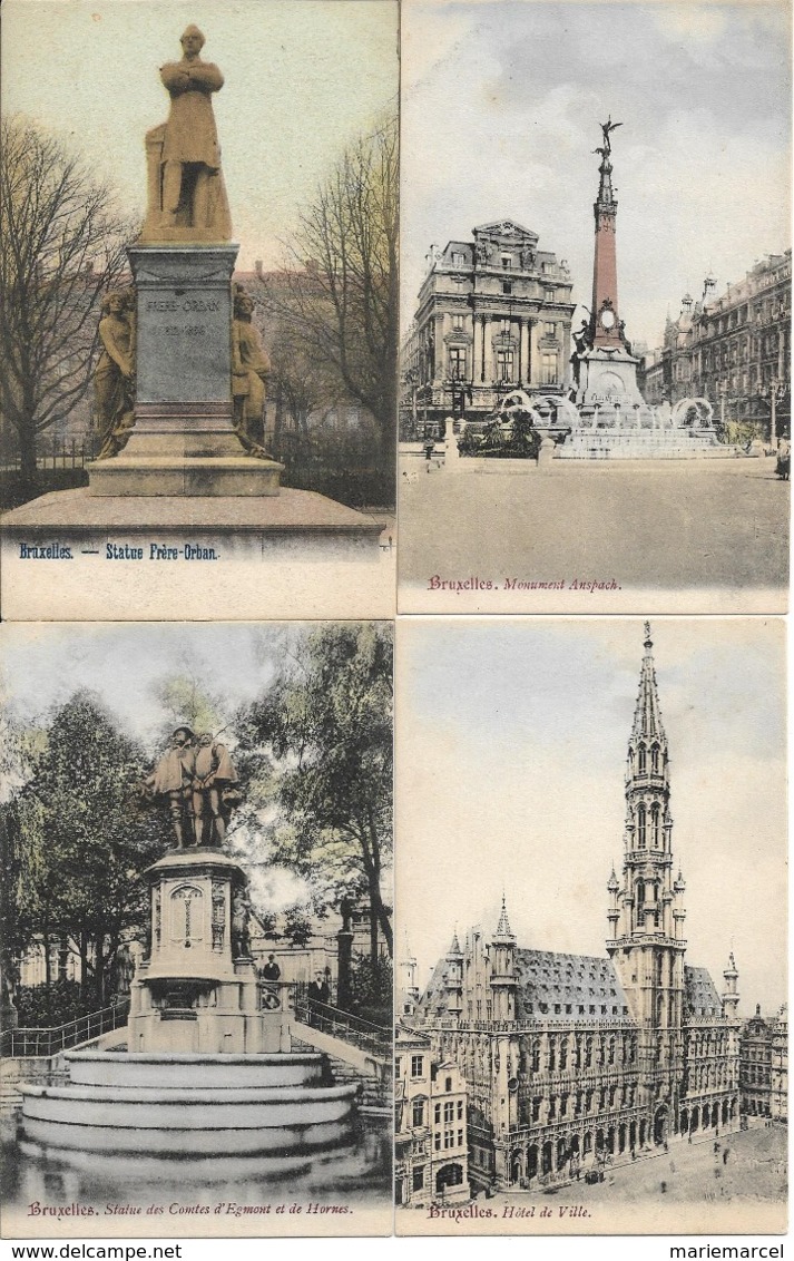 BELGIQUE - BRUXELLES - LOT DE 27 CARTES - cartes colorisées - Toutes les cartes sont scannées