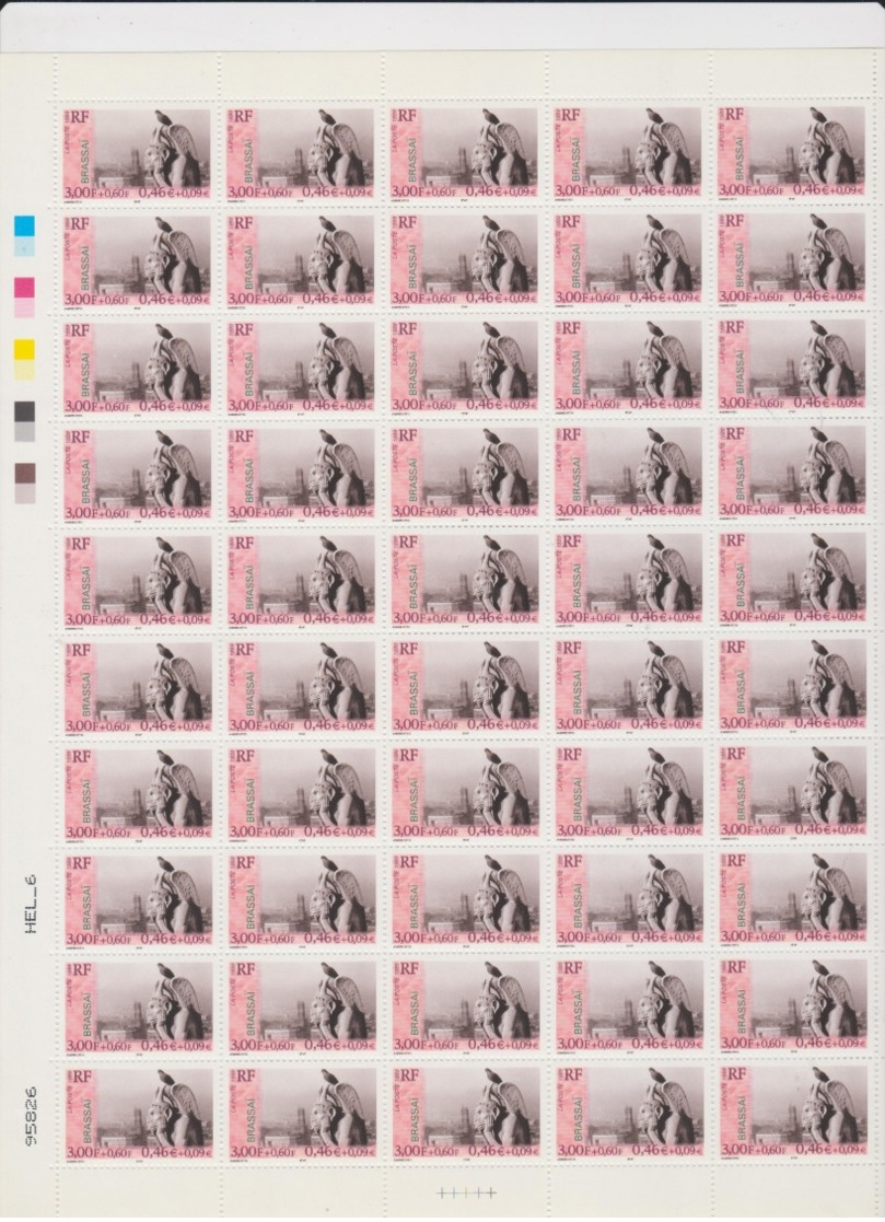 FRANCE 1 Feuille Compléte 50 T 3263 - 1999 - Photographe BRASSAI - Full Sheets