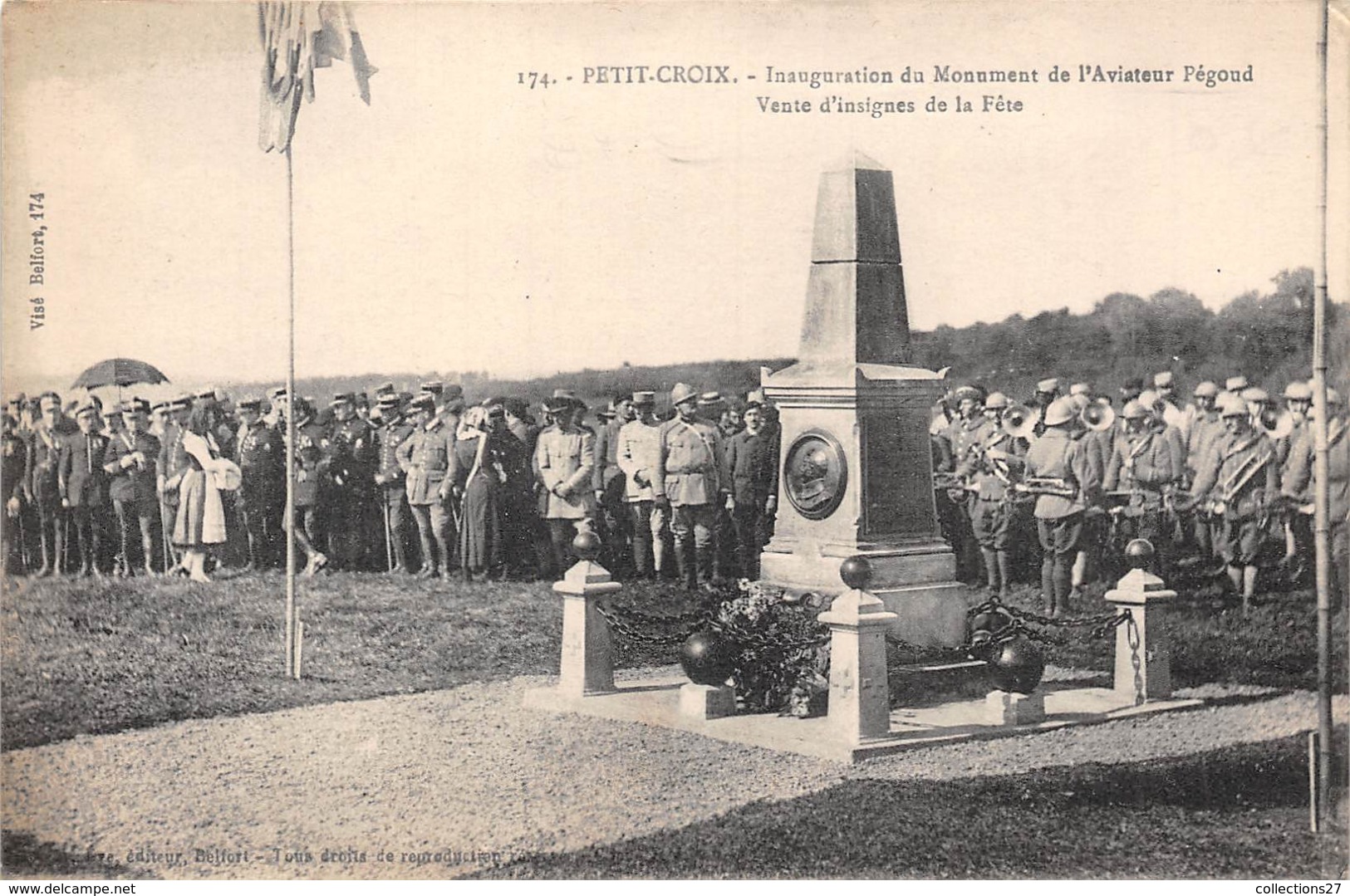 90-PETIT-CROIX- INAUGURATION DU MONUMENT DE L'AVIATEUR PEGOUD , VENTE D'INSIGNES DE LA FÊTE - Sonstige & Ohne Zuordnung