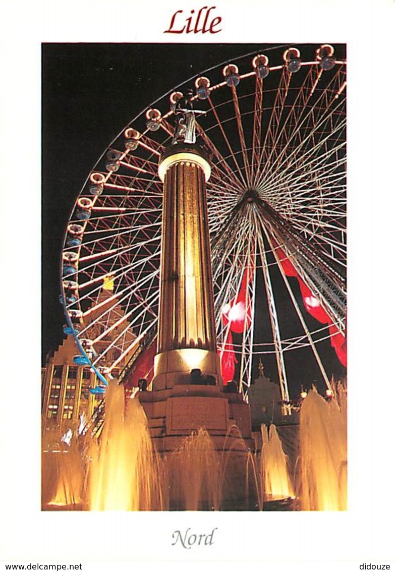 Manèges - Lille - La Ville Au Crépuscule - Grande Roue - Carte Neuve - Voir Scans Recto-Verso - Lille