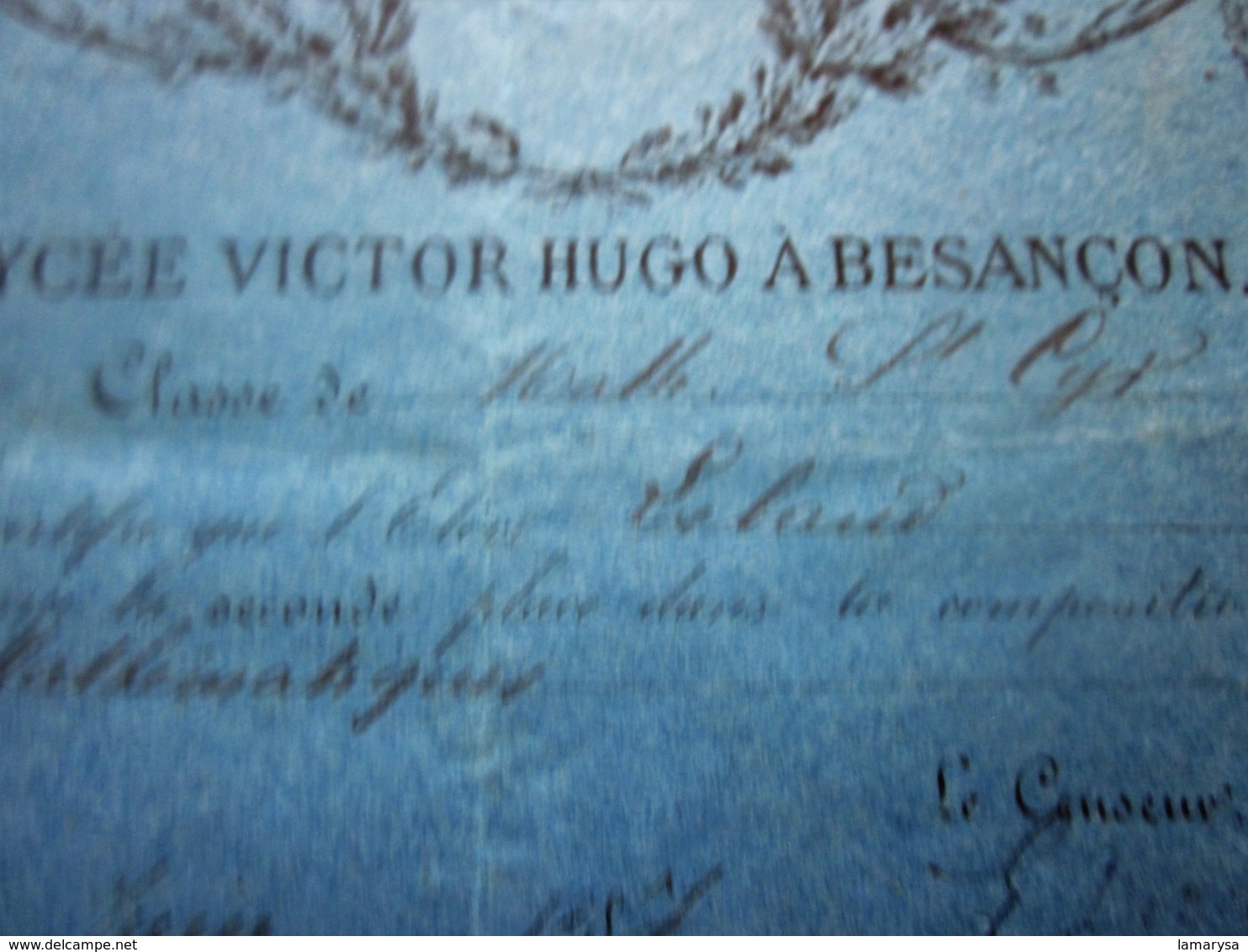 1887 BESANÇON LYCÉE VICTOR HUGO CLASSE MATH SAINT-CYR BULLETIN HONNEUR DE 2é PLACE COMPLIMENTS MATHÉMATIQUES - Diplômes & Bulletins Scolaires