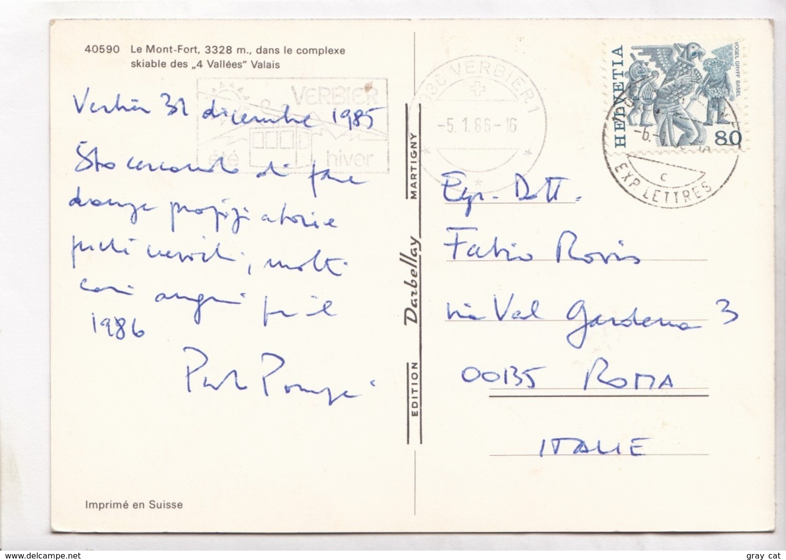 Switzerland, Le Mont-Fort, 3228 M, Used Postcard [23517] - Other & Unclassified