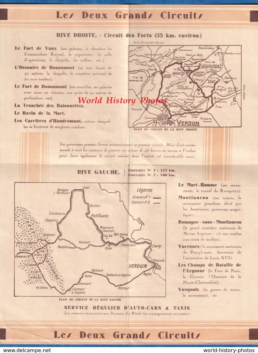 Dépliant Publicitaire Avec Cartes - VERDUN ( Meuse )- Hôtel Beaurepaire Pension De Famille Circuit Du Champs De Bataille - 1900 – 1949