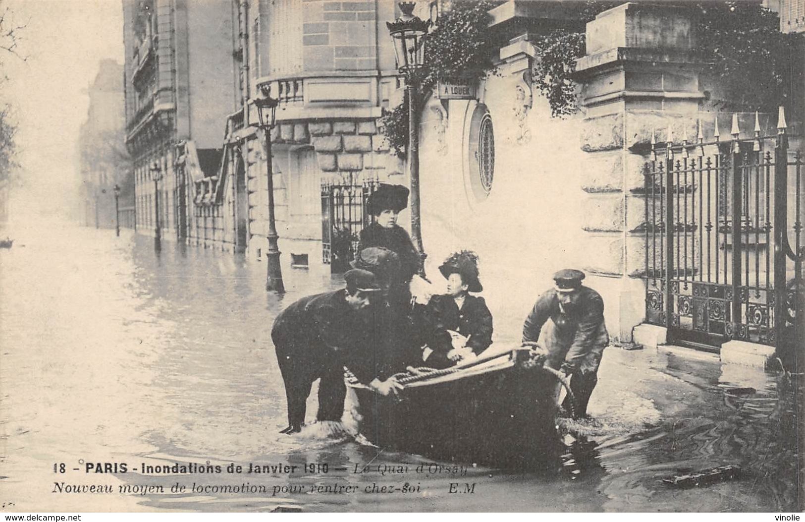 PIE.Z.19-GM-1189 : CRUE DE LA SEINE. QUAI D'ORSAY. - Inondations De 1910