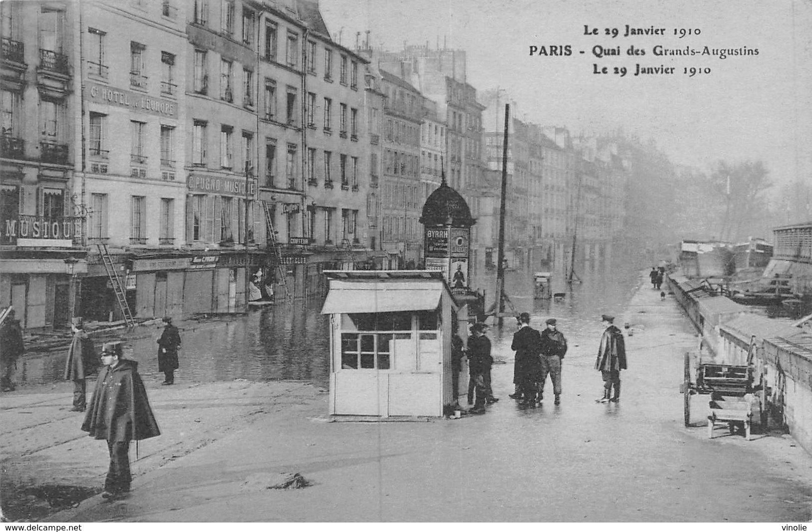 PIE.Z.19-GM-1191 : CRUE DE LA SEINE. QUAI DES GRANDS AUGUSTINS. - Inondations De 1910