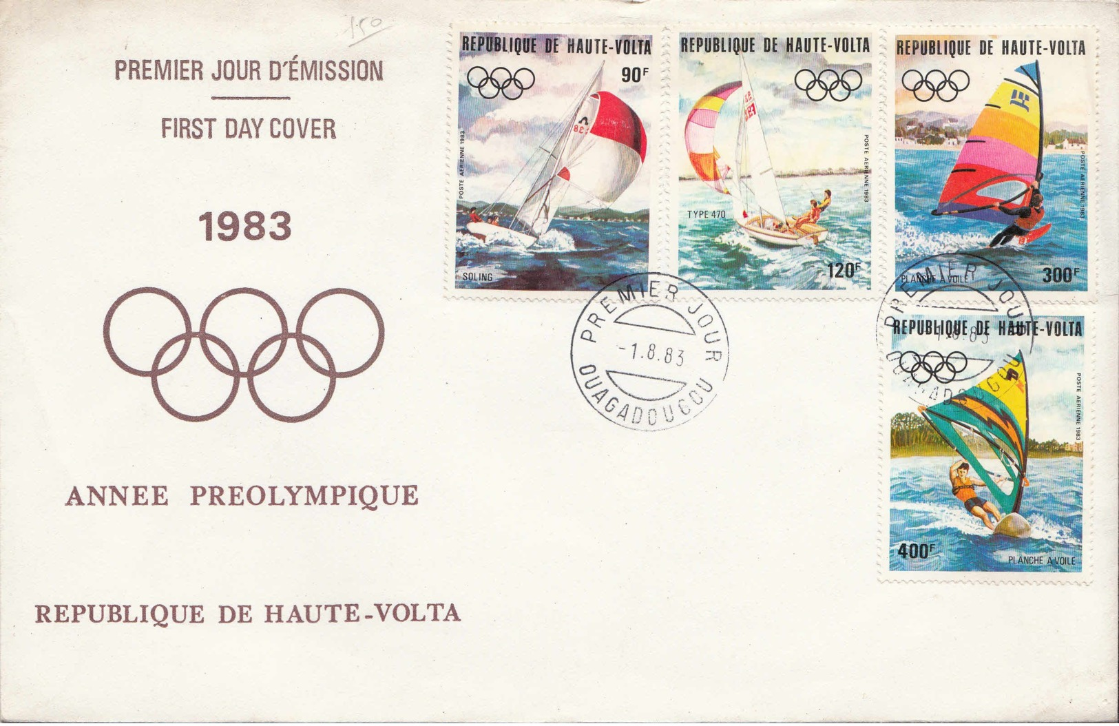 HAUTE VOLTA - 1983 - FDC - Année Préolympique - JO - Zomer 1984: Los Angeles