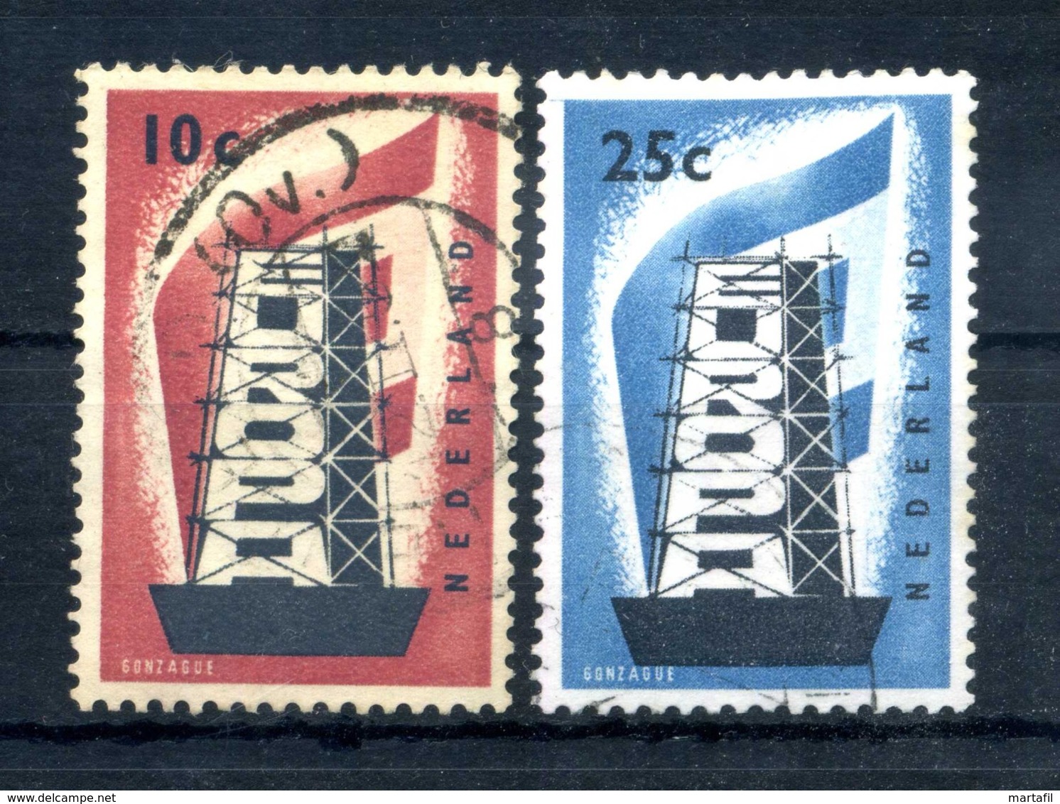 1956 OLANDA SET USATO EUROPA 659/660 - Usati