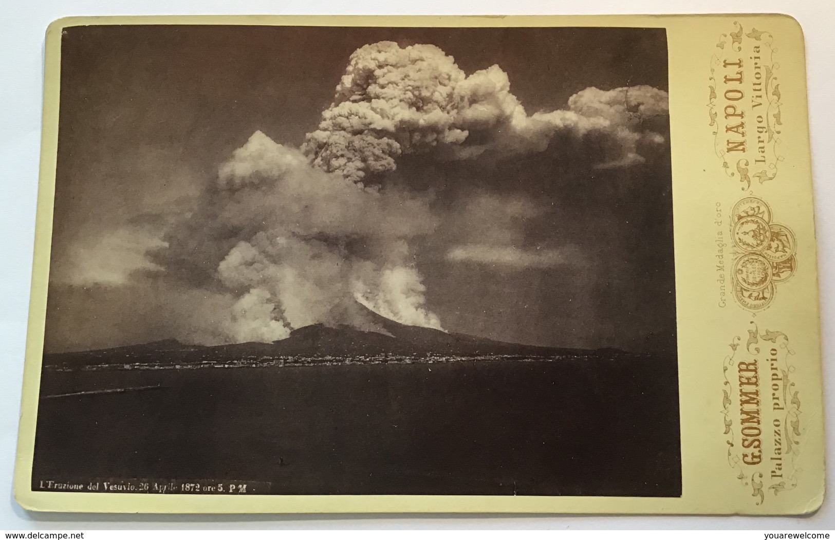 Eruzione VESUVIO 1872, NAPOLI Giorgio Sommer Albumen Print Photography (Foto Photo Italia Italy Italie Volcano Volcan - Luoghi