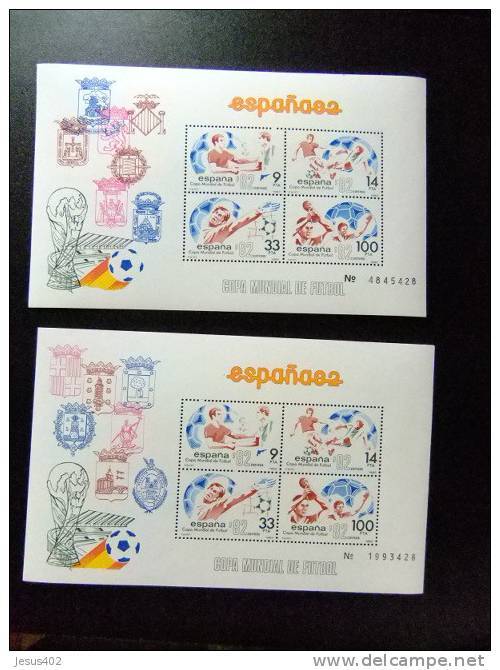 ESPAÑA 1982 COPA MUNDIAL De FUTBOL Edifil 2664 A / 2664 B ** Yvert Bloc 31 / 32 ** MNH - Blocs & Hojas