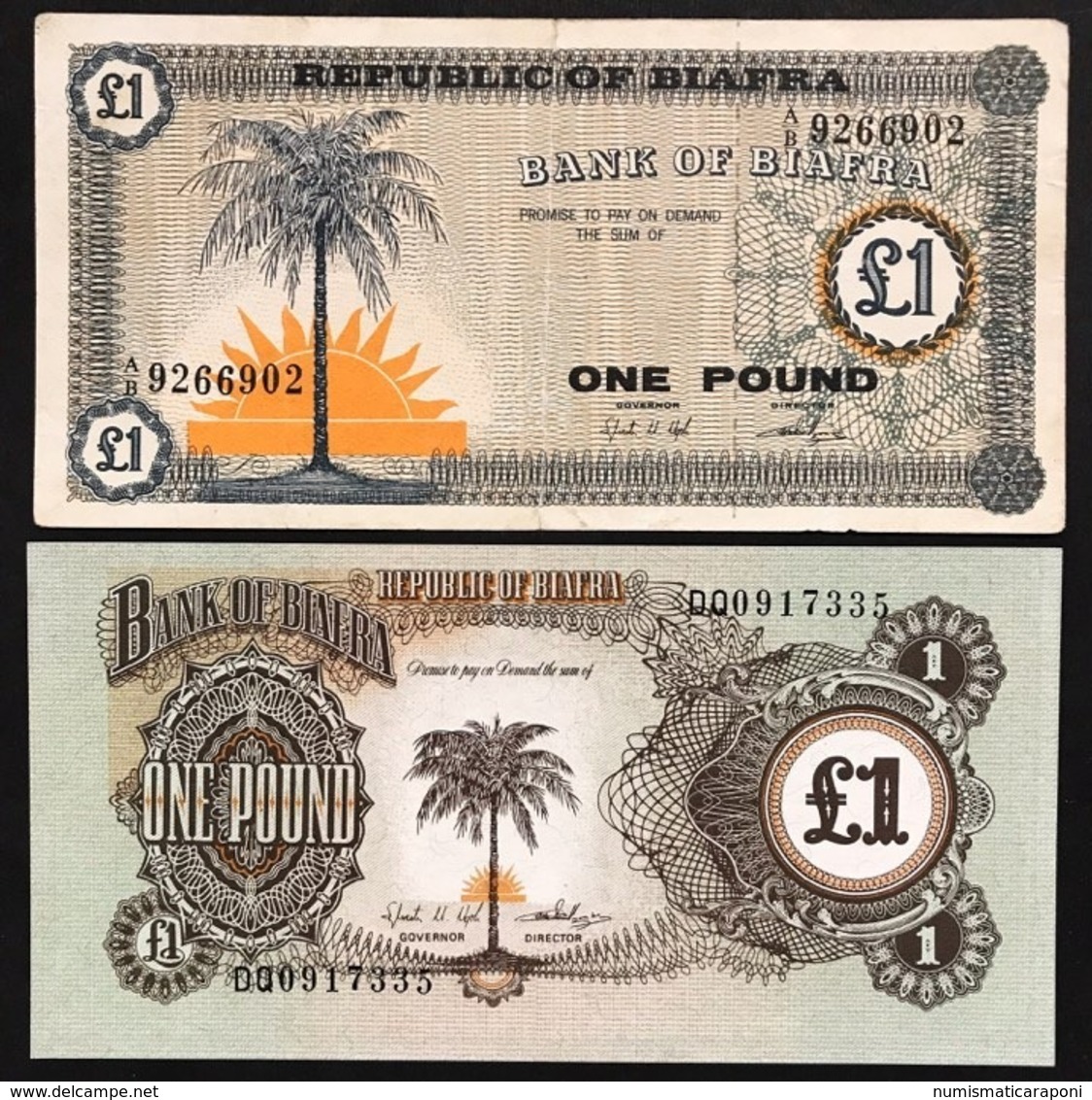Biafra 2 Banconote 1 $ One Pound  LOTTO 2466 - Autres - Afrique