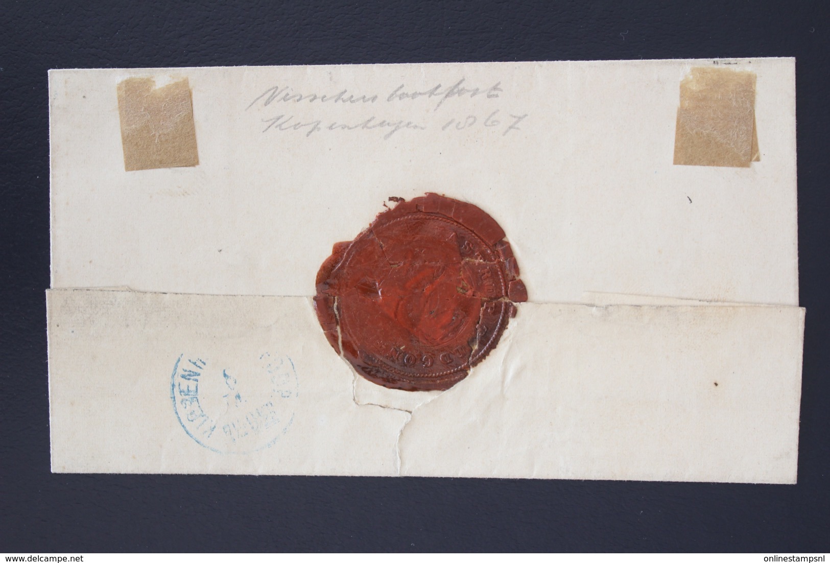 Denmark Cover Fishingboot Mail /  Fiskerbåd Post 10-4-1867 F10-04-67P In Blue Waxsealed   RR - Cartas & Documentos