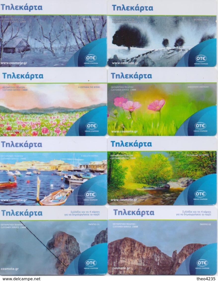 GREECE PHONECARDS/OFFER!! COMPLETE YEAR 2018 OF 10 Euro PHONECARDS(8pcs)-USED - Grecia