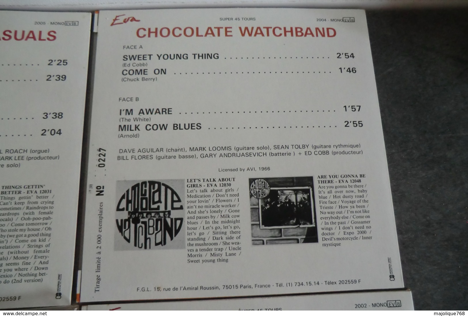 Juke Box présente 5 EVA EP'S limited edition 2000 copies N°0227 - the standells - chocolate Watchband