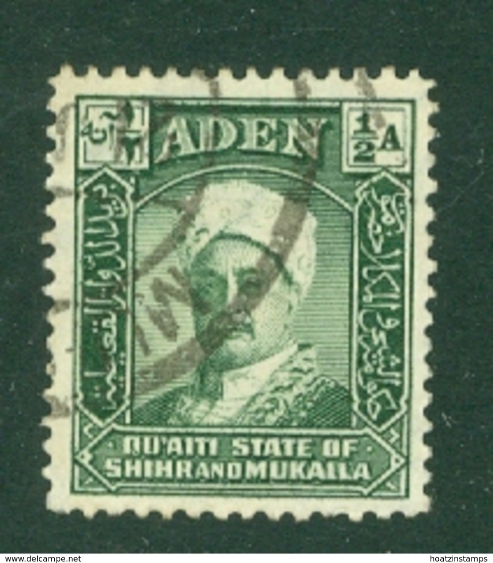 Aden - Hadhramaut: 1942/46   Sultan   SG1   ½a   Blue-green     Used - Aden (1854-1963)