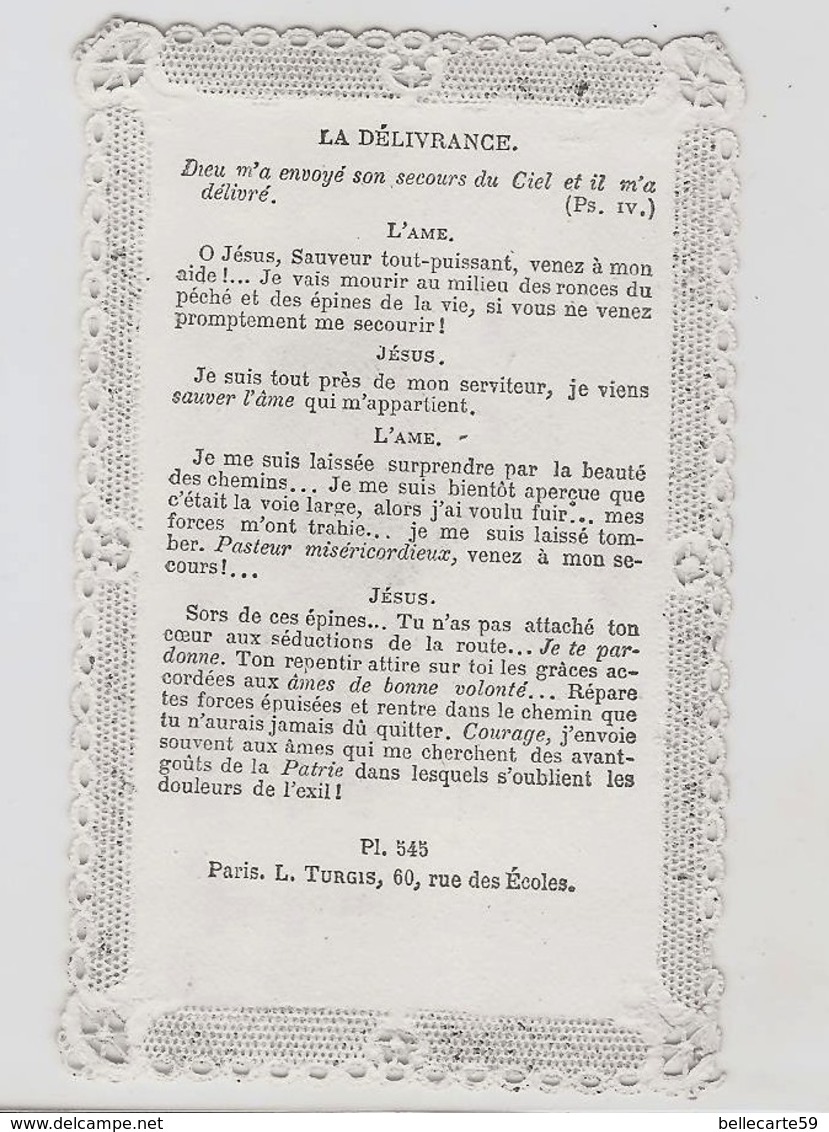 Image Pieuse Dentelle - Canivet éd. L. Turgis LA DÉLIVRANCE - Images Religieuses