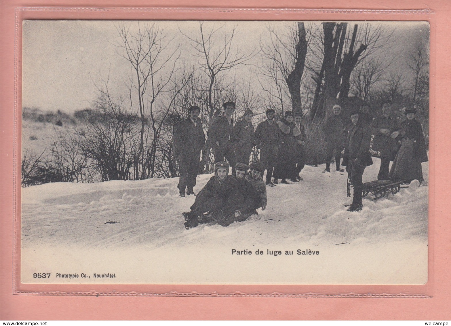 OUDE POSTKAART ZWITSERLAND - SCHWEIZ - SUISSE - WINTERSPORT - PARTIE DE LUGE AU SALEVE - Autres & Non Classés