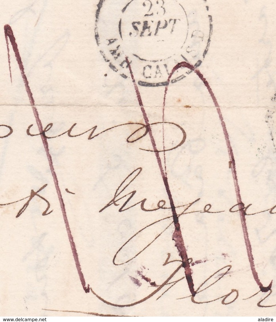 1857 - Lettre Pliée Avec Correspondance En Italien De London, GB Vers Firenze, Italie - VIA Calais Et Paris, France - Marcophilie