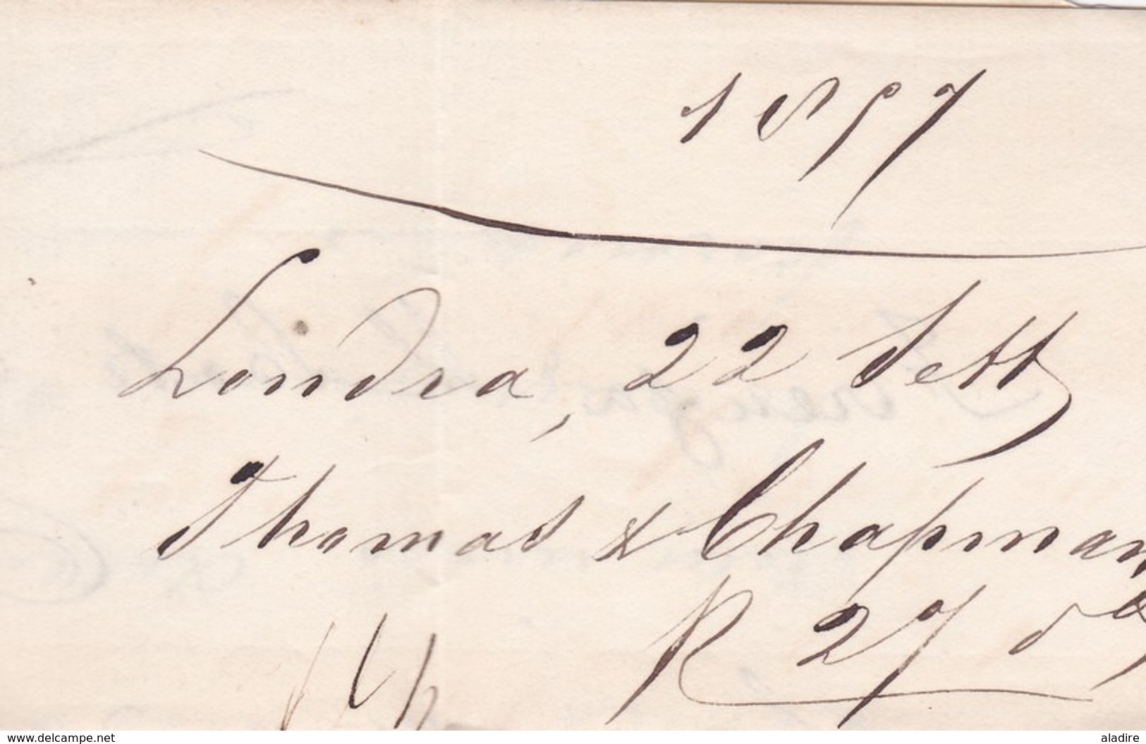 1857 - Lettre pliée avec correspondance en italien de London, GB vers Firenze, Italie - VIA Calais et Paris, France