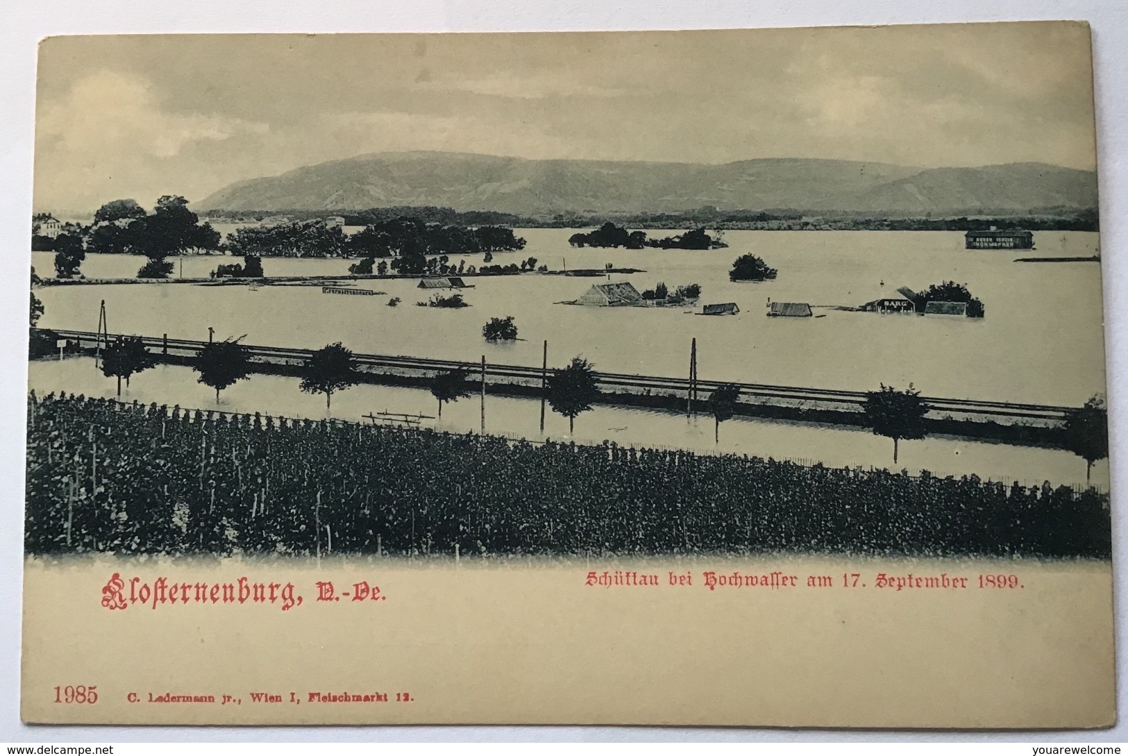 KLOSTERNEUBURG, Schüttau Bei Hochwasser Am 17.9.1899 Ak (Ansichtskarte Österreich Niederösterreich C.p Inondation - Klosterneuburg