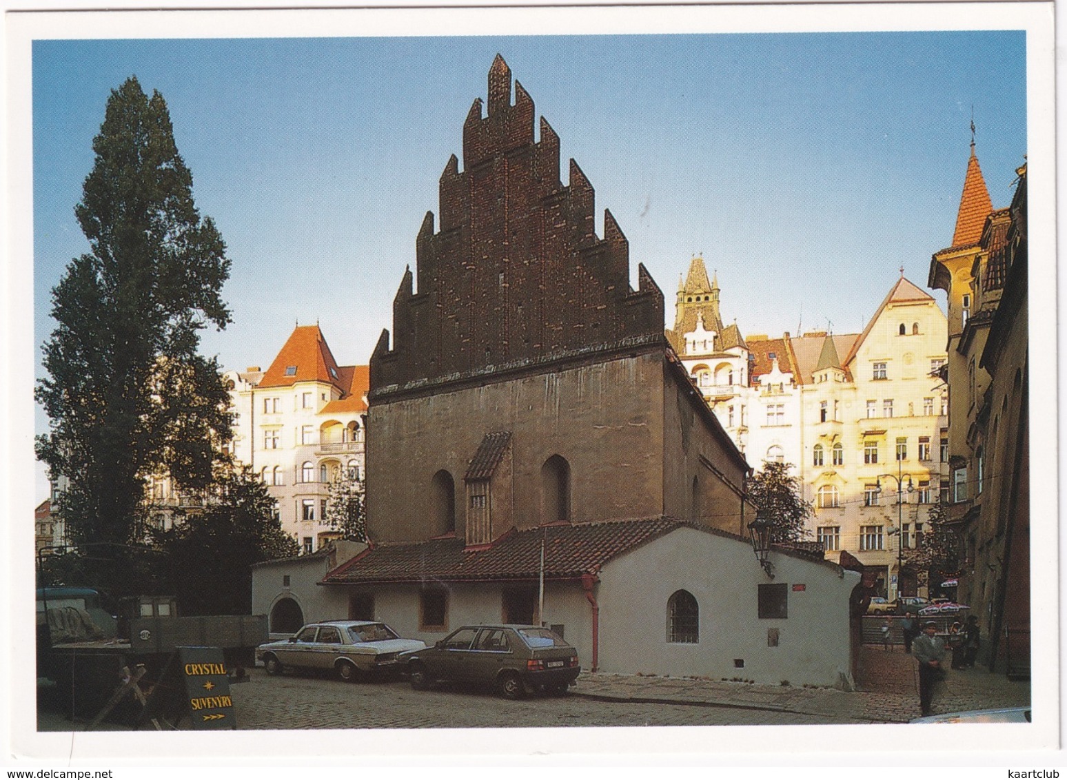 Praha / Prag: SKODA FAVORIT 781, MERCEDES C123 - Staronova Synagoga - Synogoge - (CSSR) - Turismo