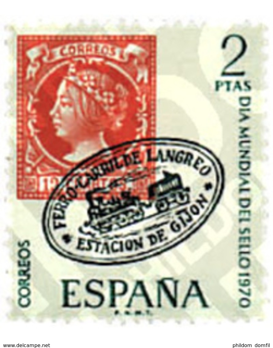 Ref. 84766 * MNH * - SPAIN. 1970. WORLD DAY OF THE STAMP . DIA MUNDIAL DEL SELLO - Trains