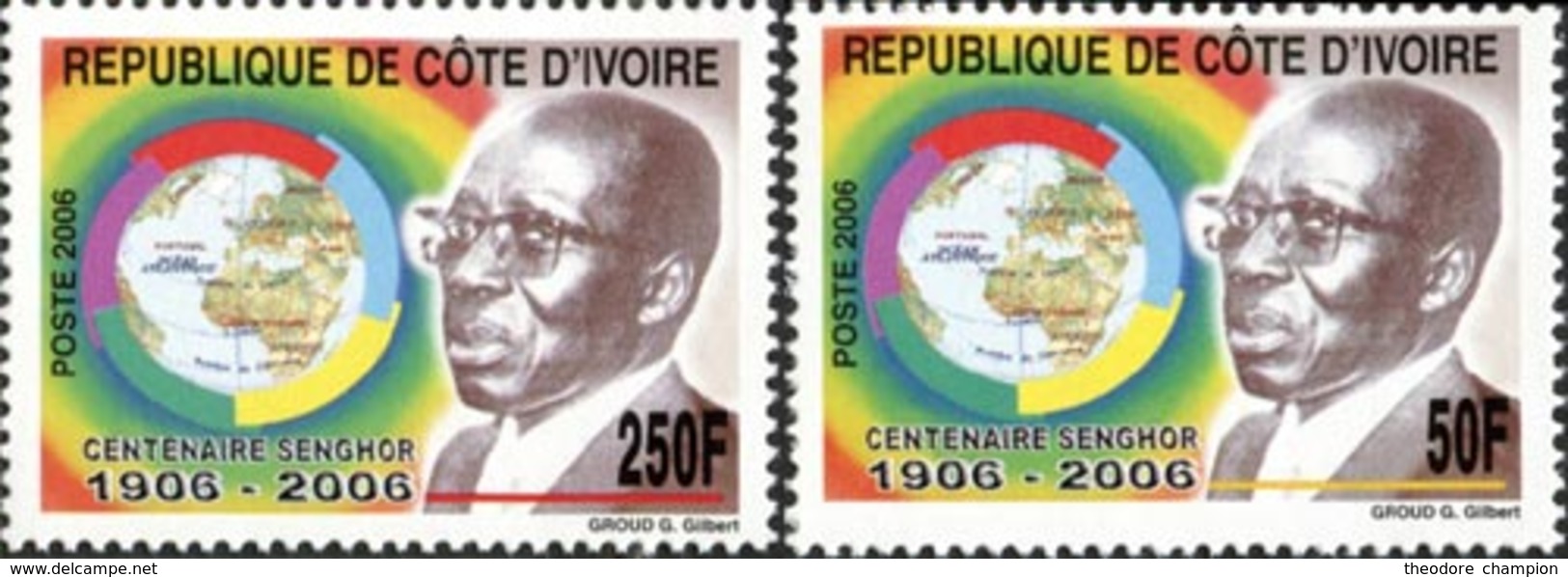 COTE D'IVOIRE Centenaire L.Senghor 2006 2v  Neuf ** MNH - Côte D'Ivoire (1960-...)