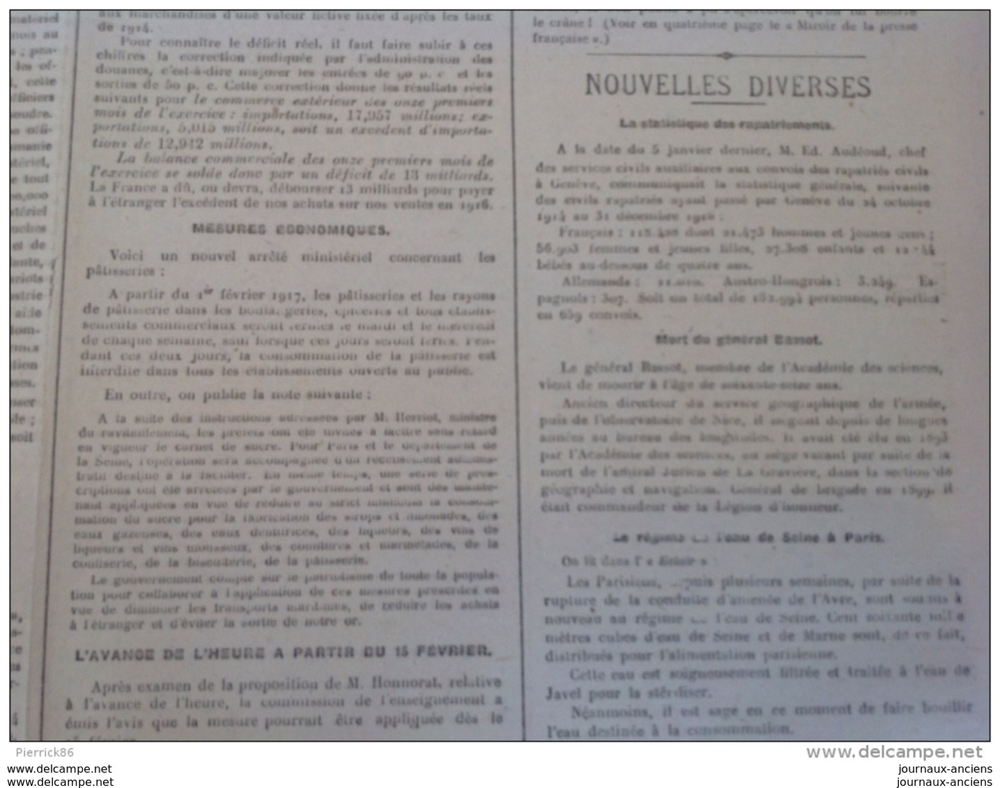 1917- GAZETTE DES ARDENNES - BULLETINS OFFICIELS - GRANDPRÉ - PRISONNIERS DE GUERRE - GÉNÉRAL BASSOT