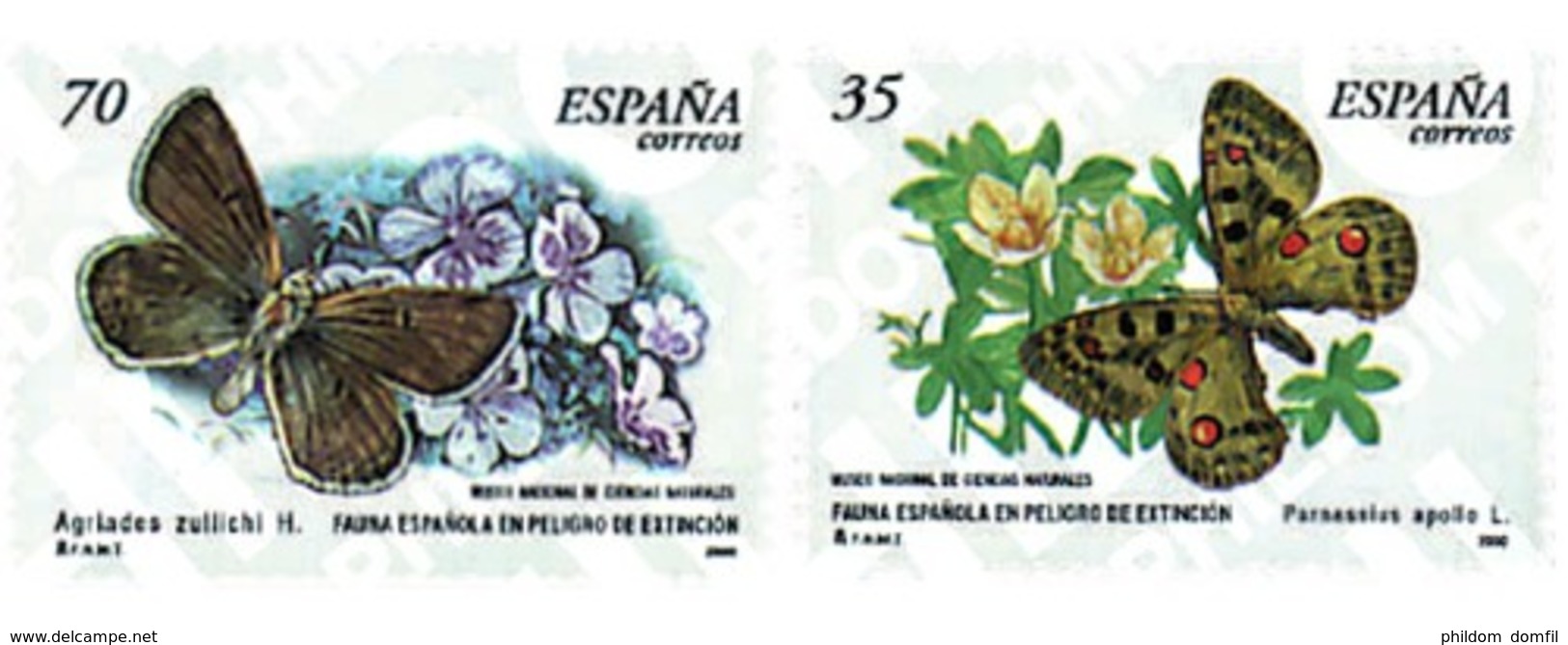 Ref. 94578 * MNH * - SPAIN. 2000. SPANISH FAUNA IN DANGER OF EXTINTION . FAUNA ESPAÑOLA EN PELIGRO DE EXTINCION - Mariposas