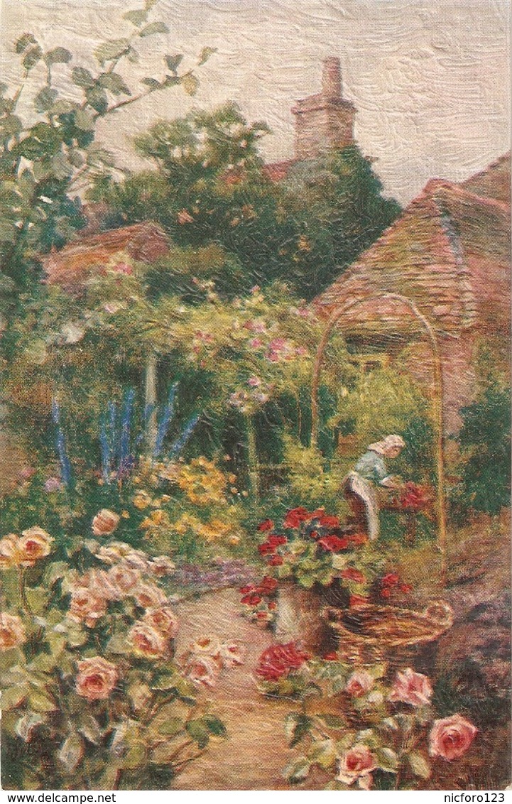 "S. Sshelton. Cottage Gardens" Tuck Oilette Postard # 10055 - Tuck, Raphael