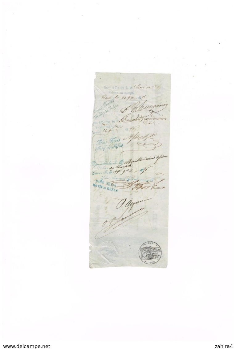 Lettre De Change - Adolphe Thoumin Ornement En Cuivre Estampe & Fondu Paris - 1856 - 1800 – 1899