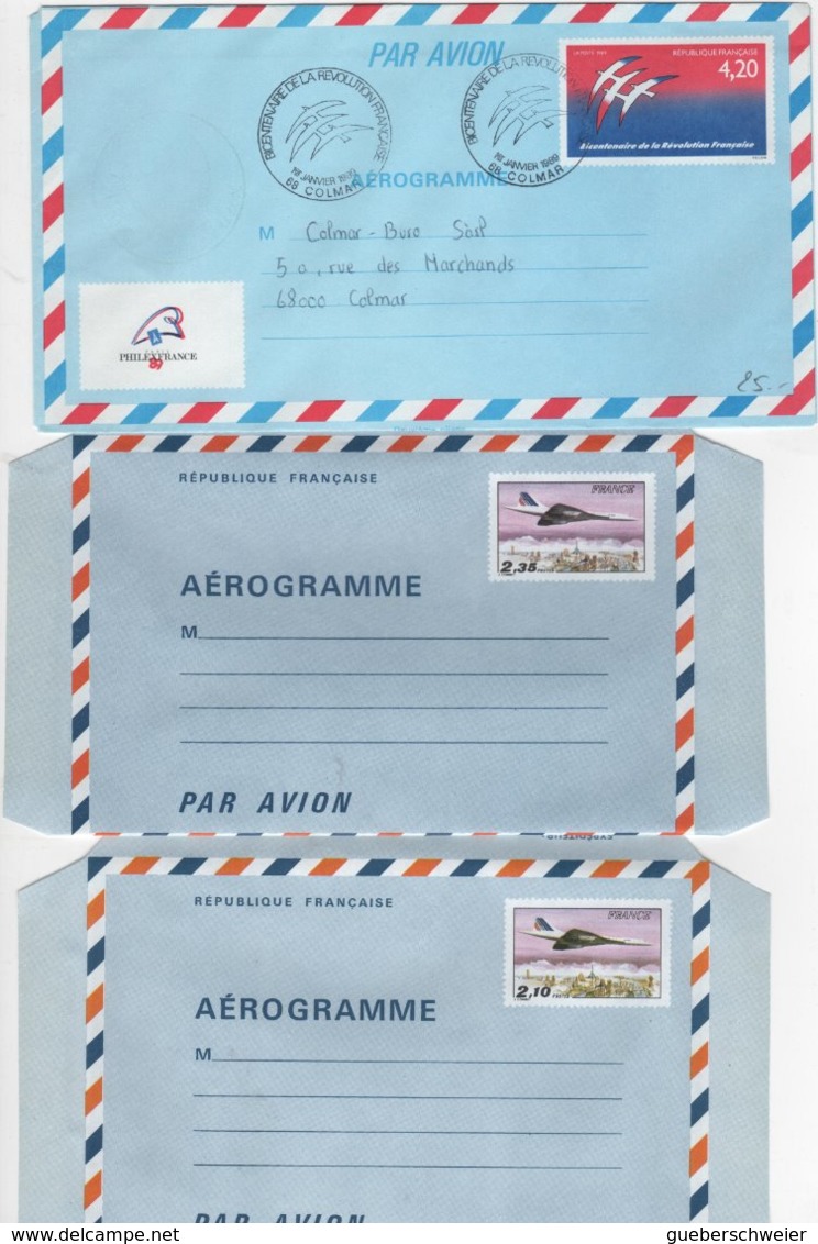 Carton avec + de 3 kgs de Timbres, lettres, entiers postaux, aérogrammes, et beau lot de timbres de France neufs**/* obl