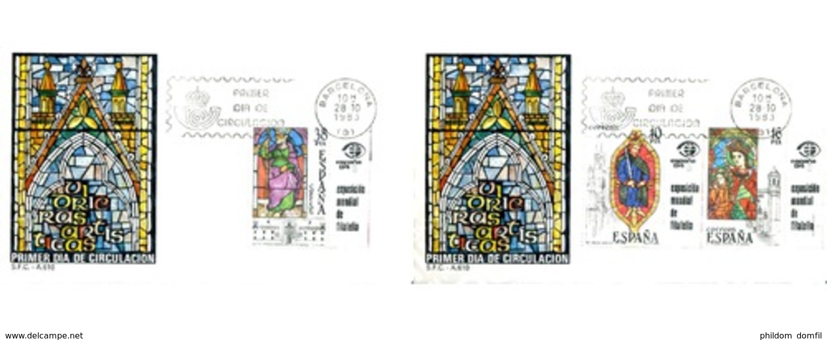 Ref. 261374 * MNH * - SPAIN. 1983. ARTISTIC STAINED GLASS WINDOWS . VIDRIERAS ARTISTICAS - Storia Postale