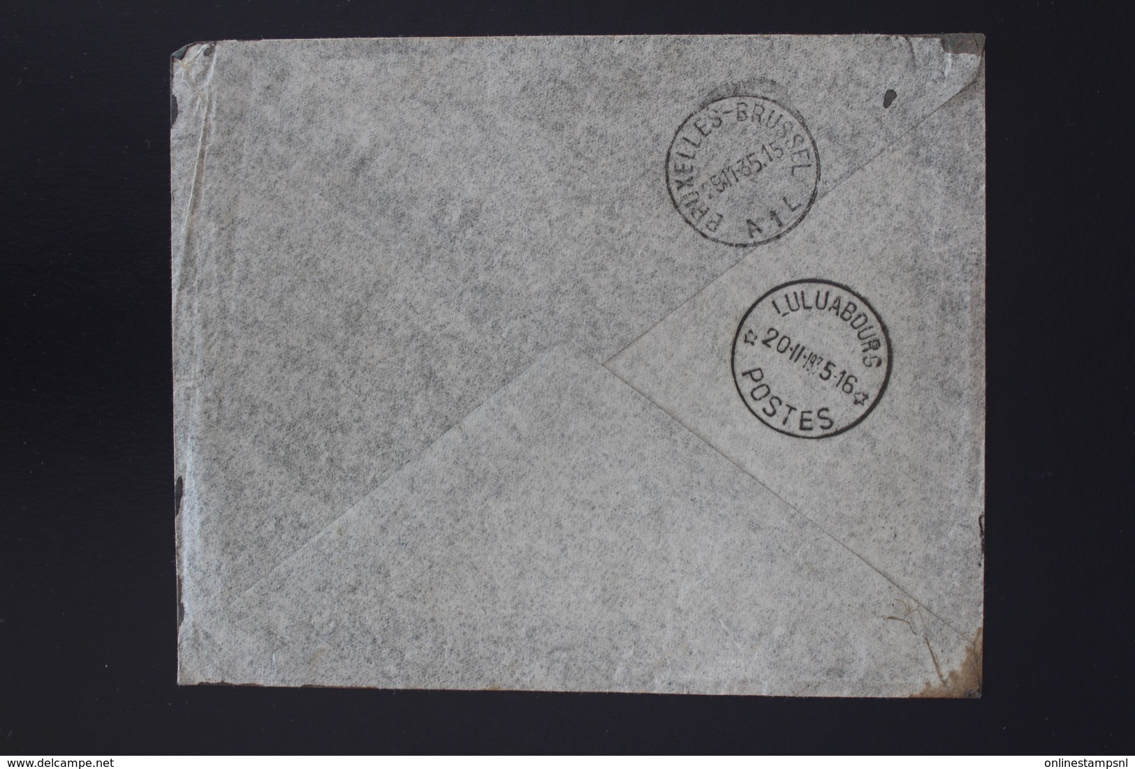 Belgium Congo Cover First Flight Luluabourg Bruxelles 21-11-1935 Sabena - Lettres & Documents