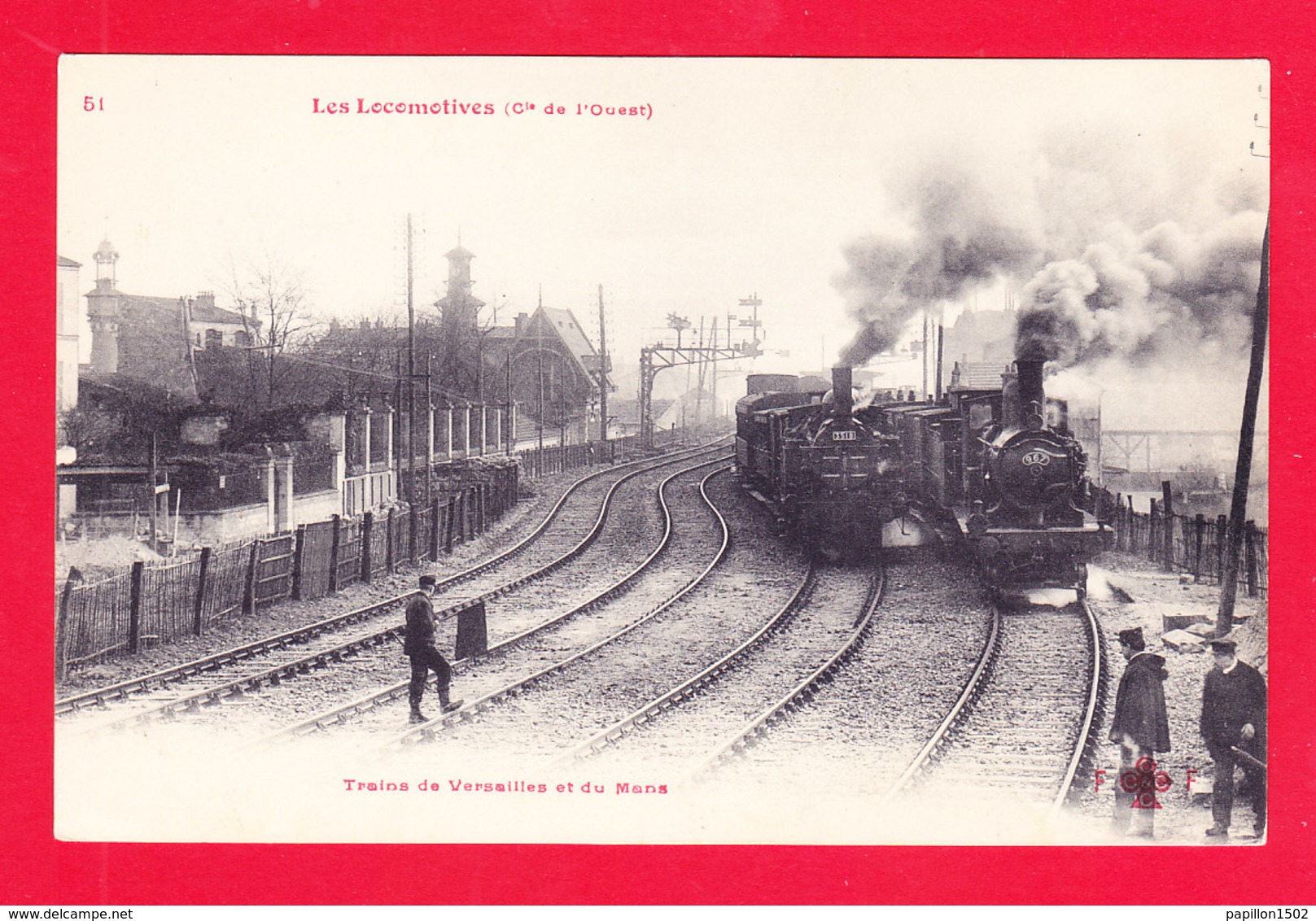 Chemin De Fer-104A106  Les Locomotives, Trains De Versailles Et Du Mans, Cpa BE - Treni