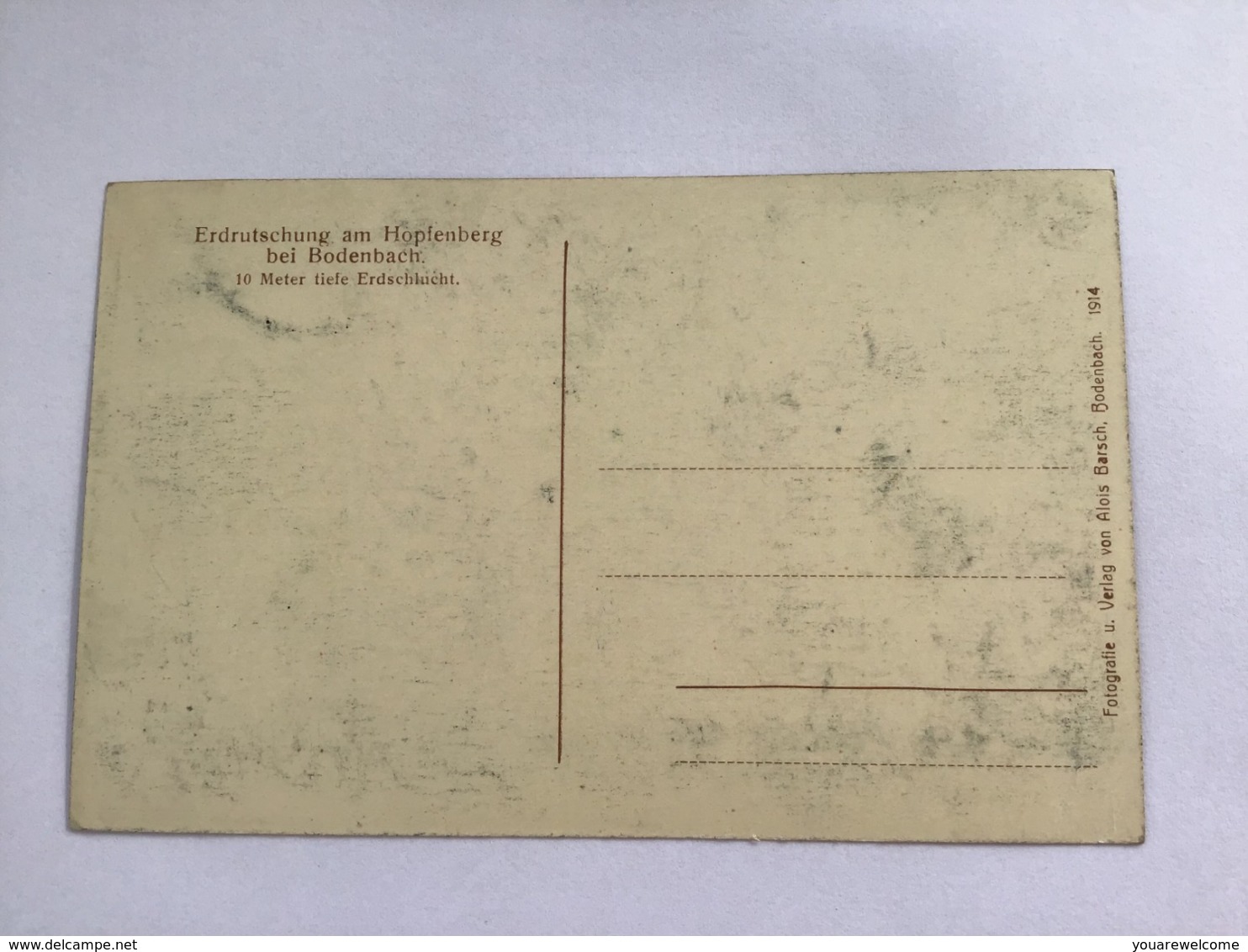 Postcard Tetschen-Bodenbach Decín Erdrutschung Hopfenberg 1914(Ak Czech Republik CZ Tschechien C.p Catastrophe - Tschechische Republik