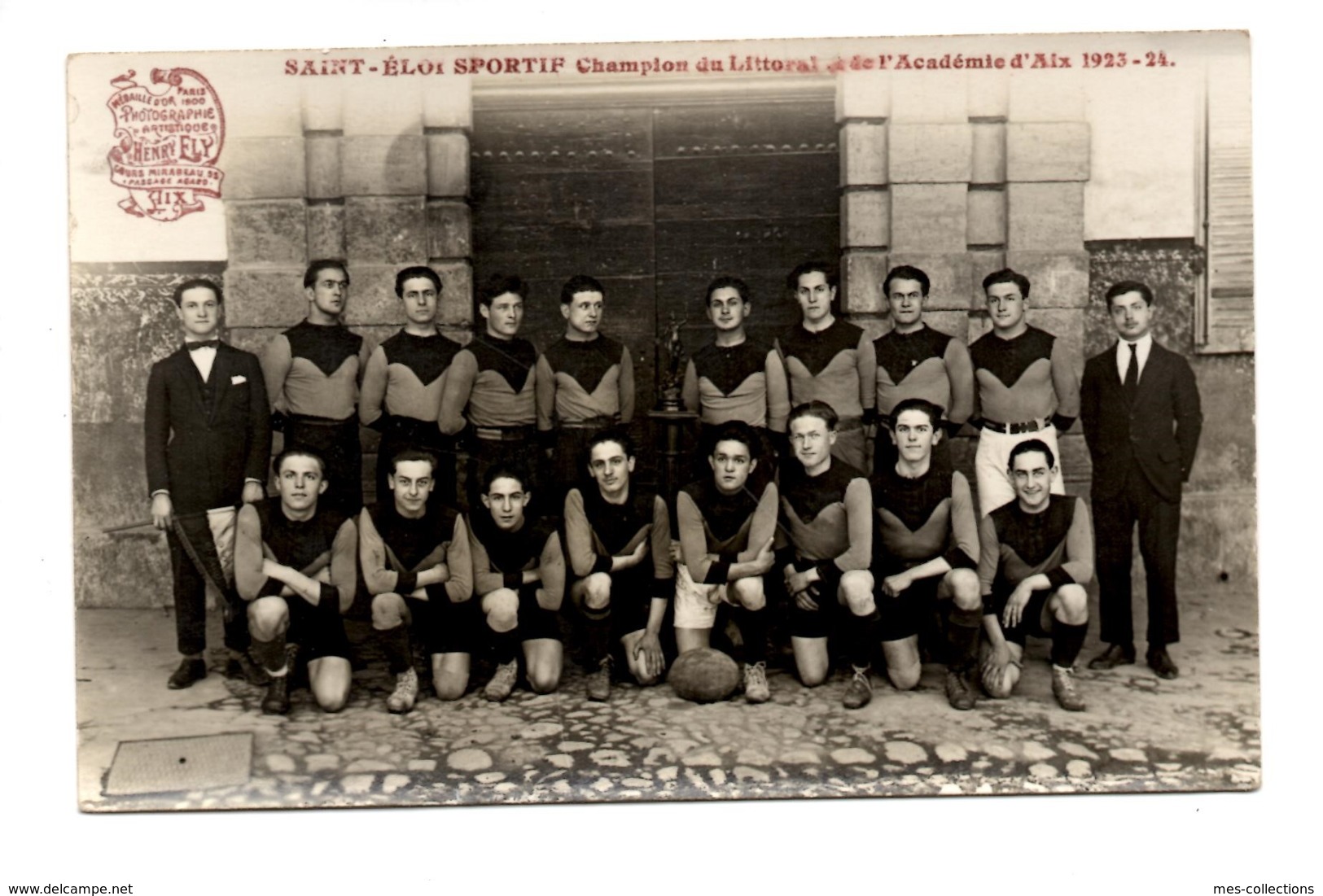 Aix En Provence Saint Eloi Sportif Equipe Rugby 1923 1924 Tirage Carte Photo Ely - Aix En Provence