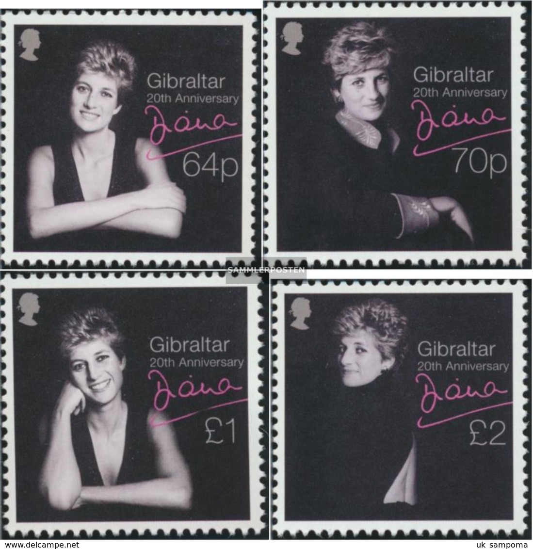 Gibraltar 1815-1818 (complete Issue) Unmounted Mint / Never Hinged 2017 Princess Diana - Gibraltar