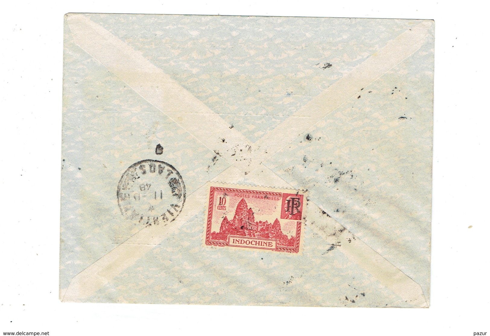 TP - MARCOPHILIE - COCHINCHINE 1948 - 2 ENVELOPPES REOUVERTURE DE LA LIGNE SAIGON  VIENTIANE - Storia Postale