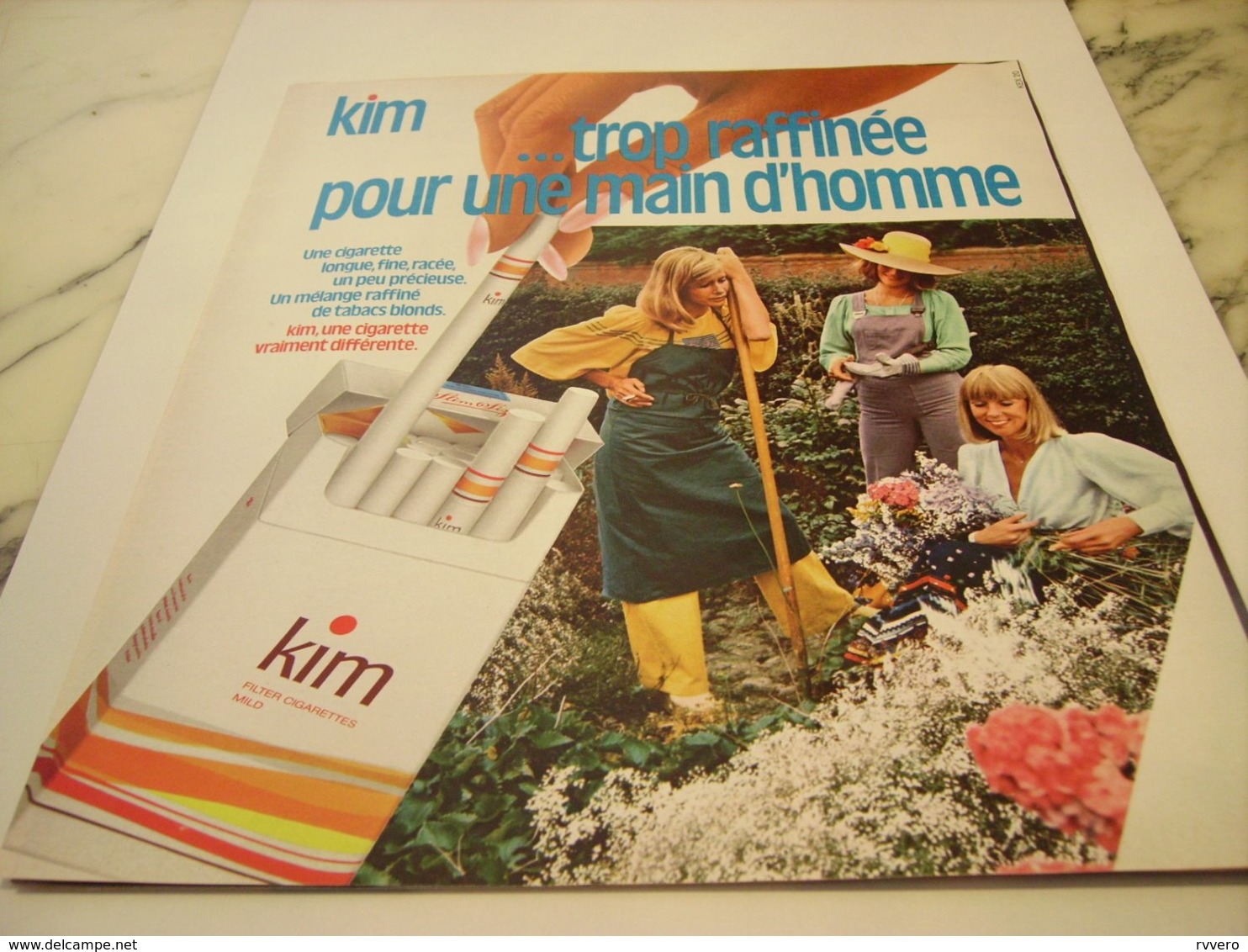 ANCIENNE PUBLICITE  TROS RAFFINEE POUR UNE MAIN D HOMME CIGARETTE KIM  1975 - Other & Unclassified