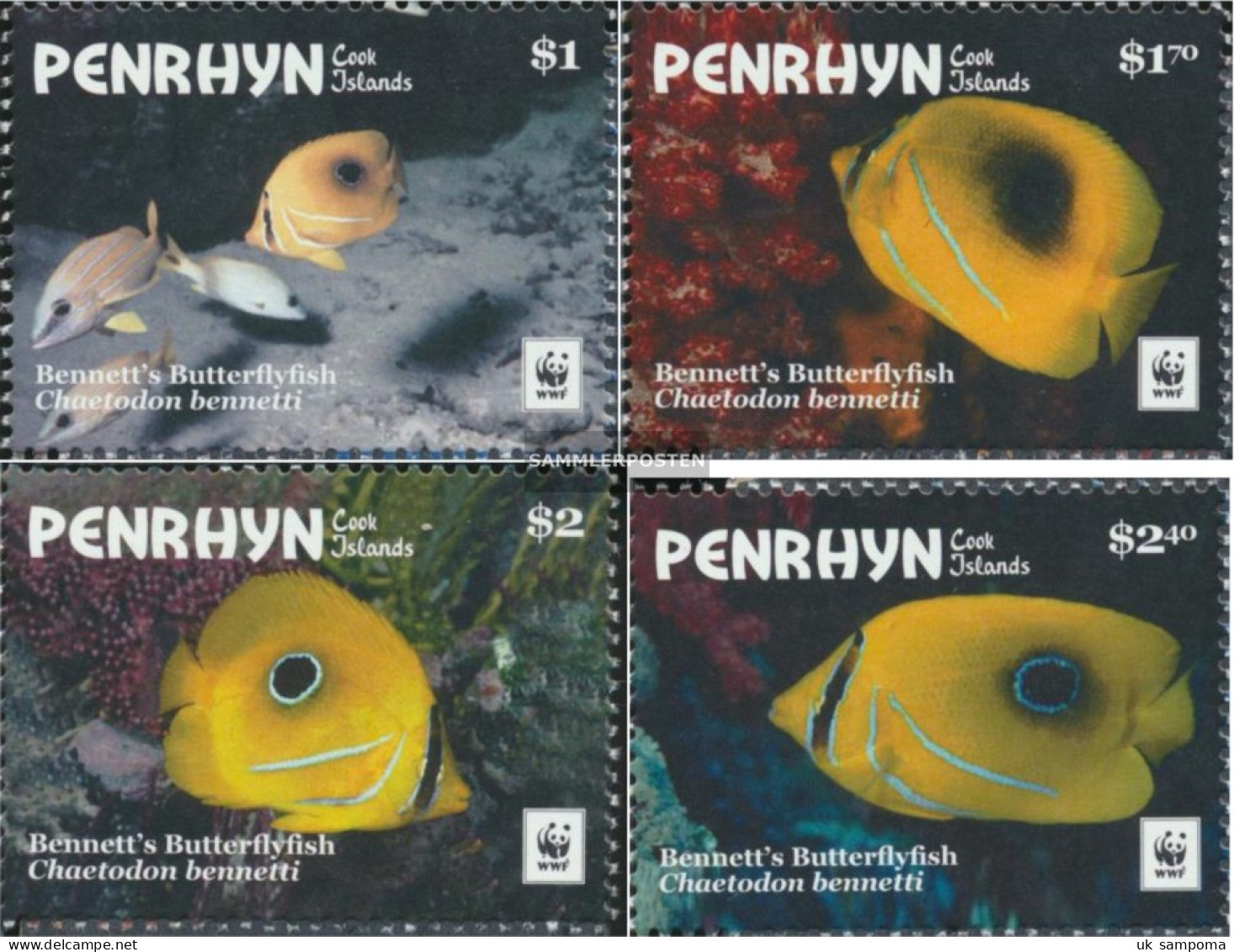 Penrhyn 829-832 (complete Issue) Unmounted Mint / Never Hinged 2017 Bennetts Falterfisch - Penrhyn