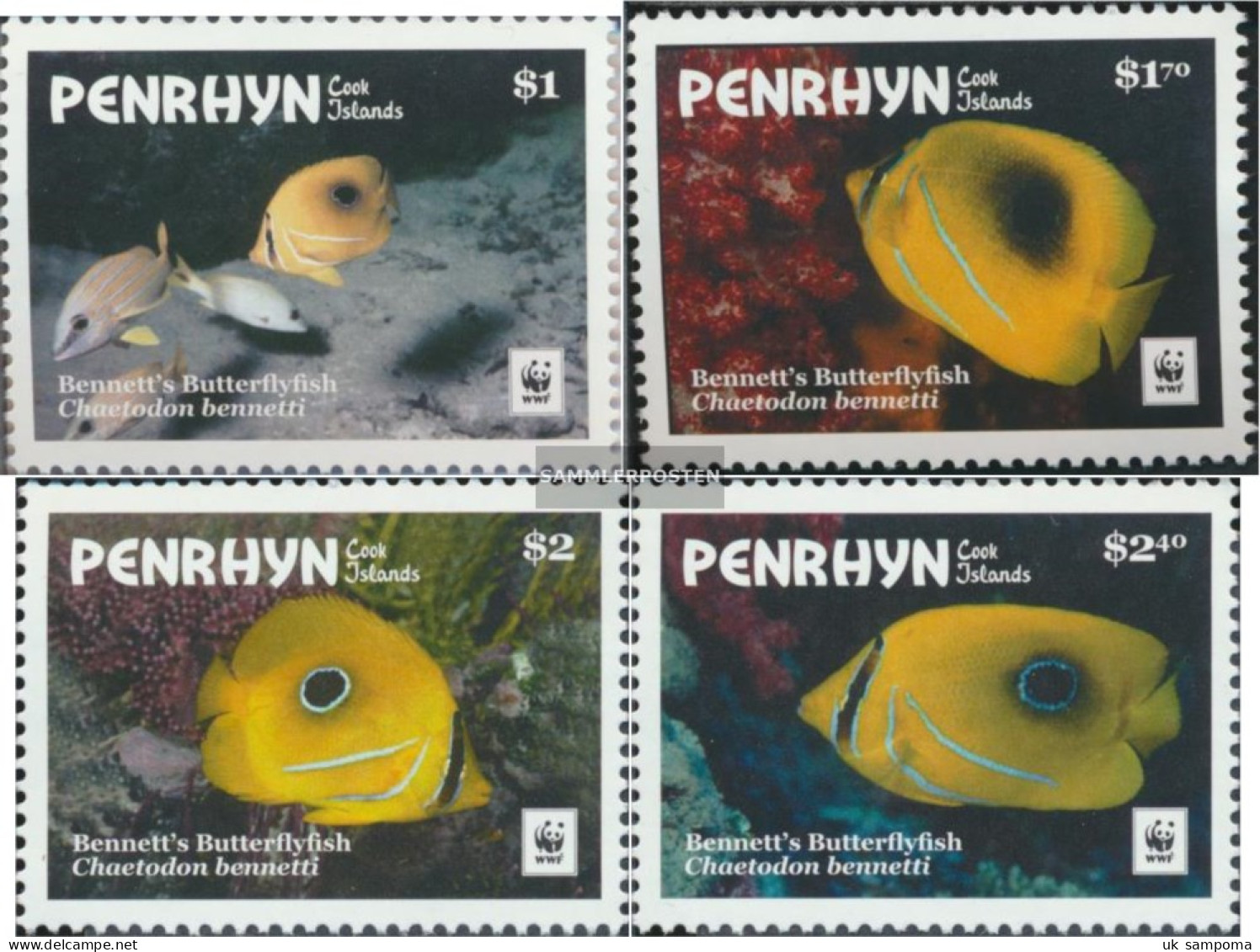 Penrhyn 825-828 (complete Issue) Unmounted Mint / Never Hinged 2017 Bennetts Falterfisch - Penrhyn