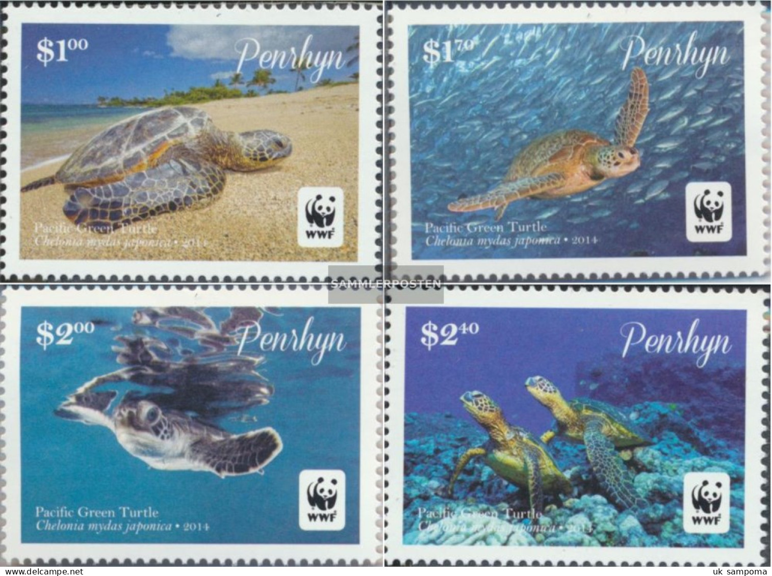 Penrhyn 757-760 (complete Issue) Unmounted Mint / Never Hinged 2014 Pazifische Suppenschildkröte - Penrhyn