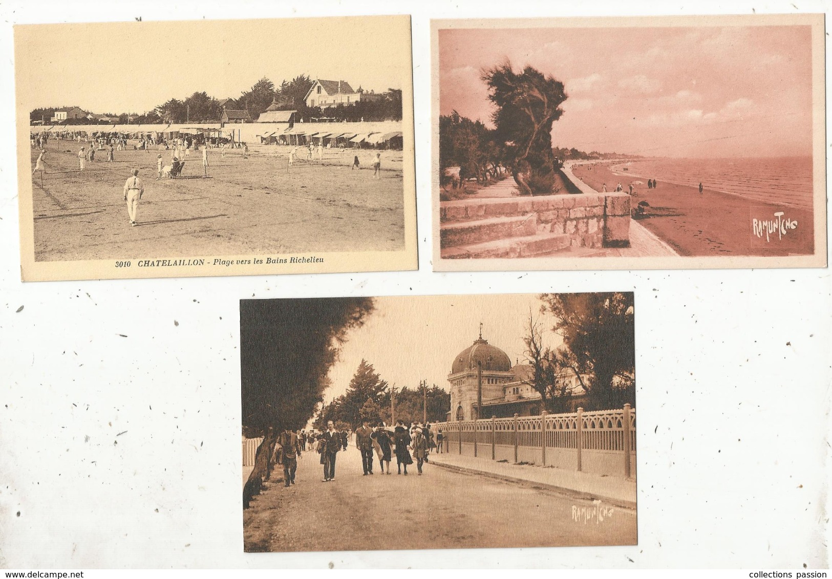 Cp, 17 ,CHATELAILLON Et CHATELAILLON-PLAGE , 3 Scans , LOT DE 9 CARTES POSTALES - 5 - 99 Cartes