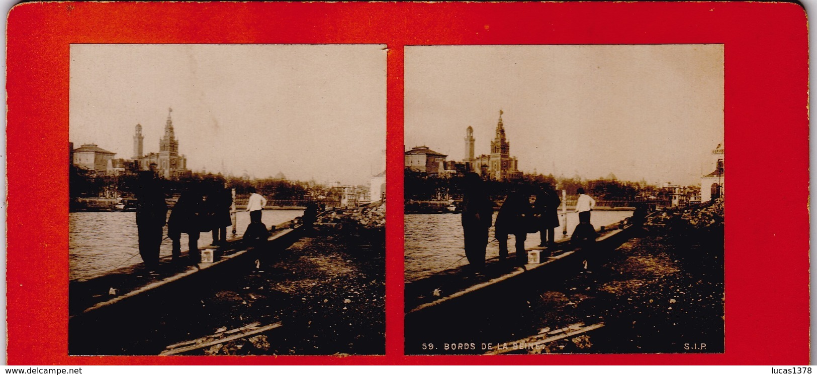 PHOTO  STEREOSCOPIQUE / PARIS / BORDS DE SEINE - Photos Stéréoscopiques