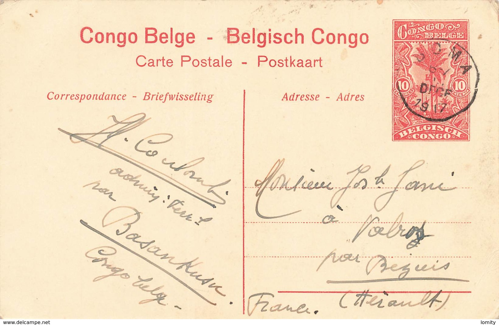 Entier Postal Congo Belge Cachet 1917 Belgisch Congo Sur Cpa Monts Ruwenzori - Ganzsachen